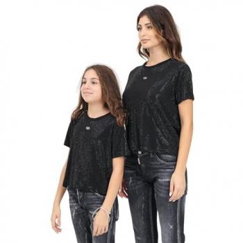 T-Shirt DIESEL Enfant Nera con Strass per Bambina 12 Anni