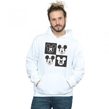 Mickey Mouse Smiling Squares Kapuzenpulli Herren – Weiß