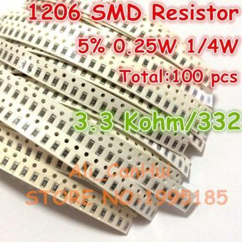 SMD Resistor 3.3K 1206 100pcs 1/4W 5%