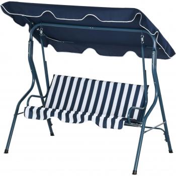Outsunny 3 Seater Garden Swing Seat Chair with Adjustable Canopy
