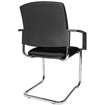 Topstar Polsterstuhl Freischwinger, 2 Stück, Gestell verchromt, schwarz gepolstert