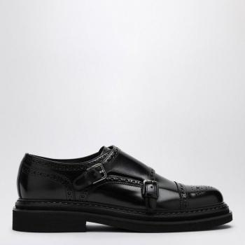 Dolce&Gabbana Monk Strap in pelle nera, taglia 44, stile brogue