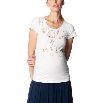 ESPRIT Umstands-T-Shirt Damen R84750 Mehrfarbig (White 100), 36 (Herstellergröße:S)