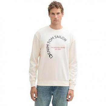 Sweatshirt mit Logo-Print, Größe M, Beige