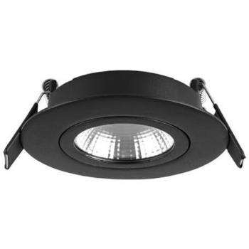 Ultra Slim Dimmable LED Downlight 6.5W 4000K 670lm Tiltable 65mm Cutout Black