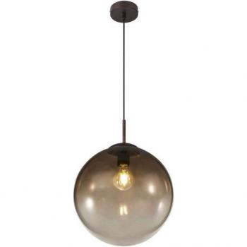 Lámpara colgante Globo Varus en color marrón, vidrio con pantalla ámbar, Ø 30 cm, bombilla única E27