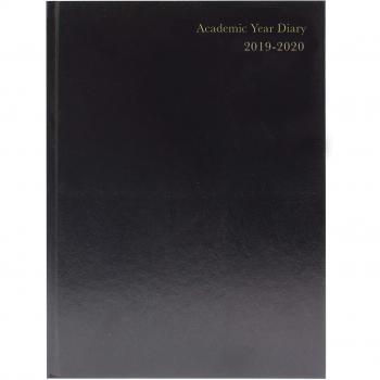 Academic Day-to-Day Diary A4 2019-20 Black Cover