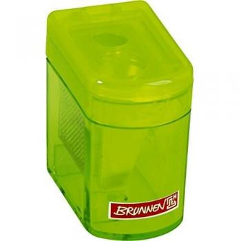 Brunnen 102983852 Dosenspitzer Klicki Colour Code (4 x 2,5 x 3,7 cm, mit Staubverschluss, Doppelspitzer) kiwi