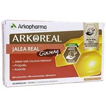Arkopharma arkoreal jalea real + ginseng sin azúcares 20 ampollas