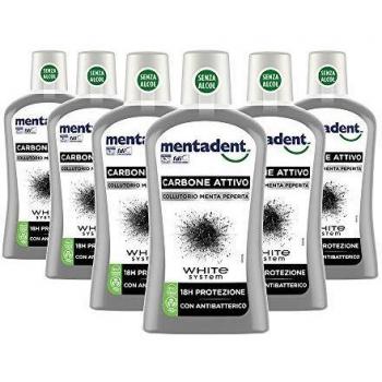 Mentadent Collutorio White System Carbone Attivo 6 x 500 ml