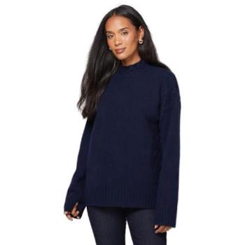 Navy XL Women's Funnel-Style Placement Coat