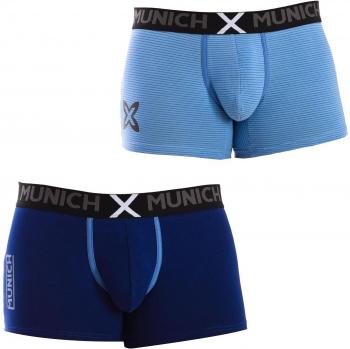 Munich Pack-2 Boxer Uomo Cotone Elastico Blu XL
