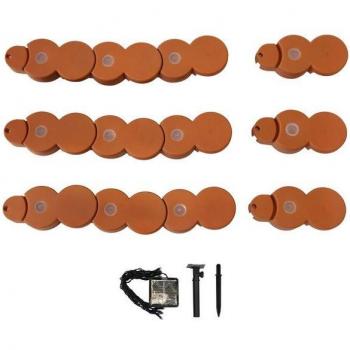 Terracotta Beeteinfassung 950 cm – Set aus 60 Modulen + Solar‑Lichterkette