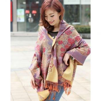 LaMaxPa Women's Winter Shawl with Tassels