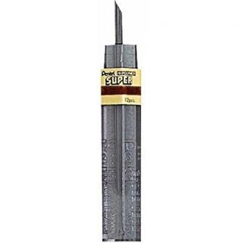 Pentel H 0.9mm mechanisch potlood zwart koker van 12 stuks