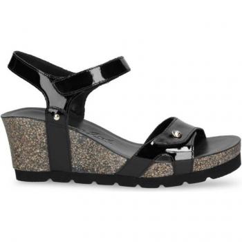 Sandalía Mujer Julia B63 – Charol Negro, Tacón Bajo 5‑8 cm