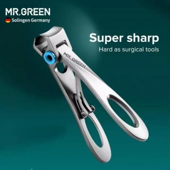 Cortaúñas de acero inoxidable MR.GREEN, para uñas gruesas, herramientas de manicura