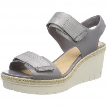 Clarks Palm Shine, Sandalia con Pulsera para Mujer, Gris (Talla 37 EU)