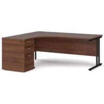 Maestro 25 Left Hand Ergonomic Desk 1800mm Black Cantilever Frame