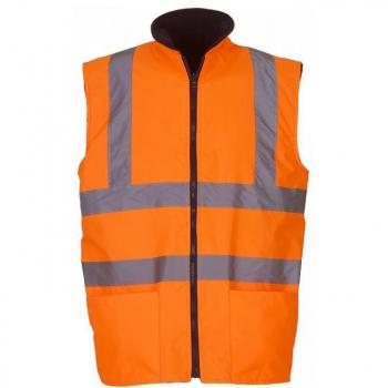 Yoko Erwachsene Rund-Arm Warnschutz-Weste in Orange