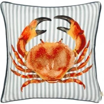 Housse de coussin noir crabes pipés