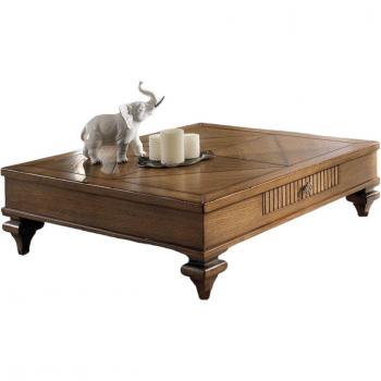 MOBILI 2G Tavolino Quadrato in Legno 1 Cassetto
