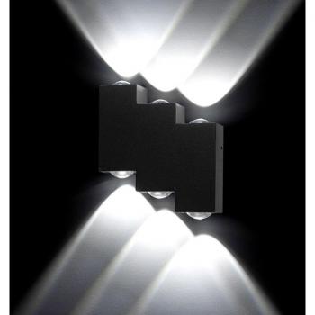 6W Black/White LED Wall Lamp for Stairs IP65 110V 220V 230V Indoor/Outdoor