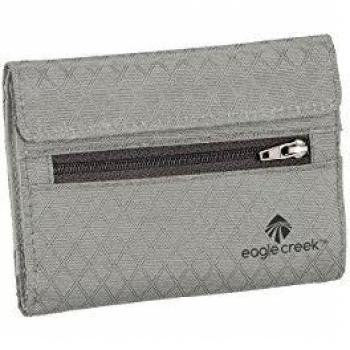 Eagle Creek RFID-Enabled Tri-Fold Wallet for Men, Graphite with Amethyst Detail