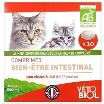 Comprimés Bien-Être Intestinal Vétobiol pour Chat