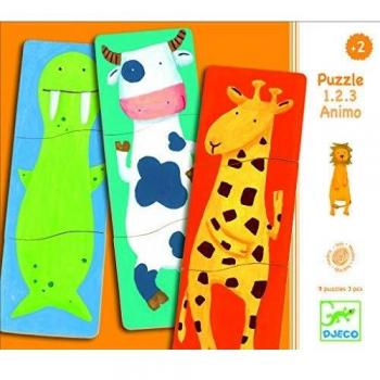 Puzzle en bois Djeco 1.2.3 animo