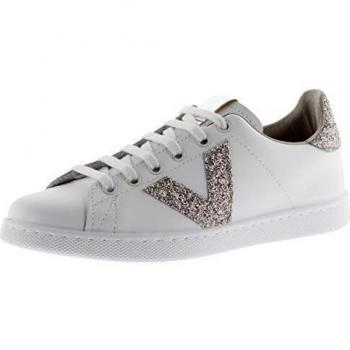 Scarpe in pelle Victoria tennis glitter nude EU 36