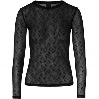 PINKO Black Lace Sheer Long Sleeve Top