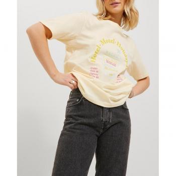 Camiseta M/C amarilla estampada para mujer Jack & Jones modelo 12234985-Ama