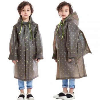 YUDING Kids Long Hooded Raincoat with Star Print and Handbag