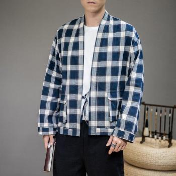 Chaqueta de algodón y lino para hombre, estilo Hanfu, protección solar