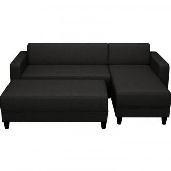 Canapé d'Angle Bob 197x138x65 cm – 3 Places – Anthracite – Banc