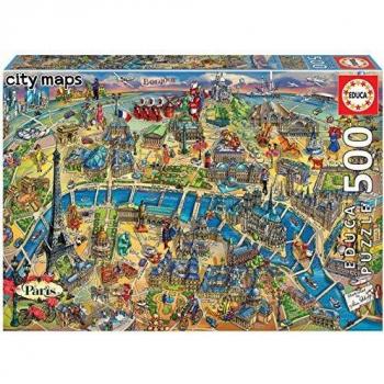 Puzzle Educa Mapa de Paris 500 Pièces