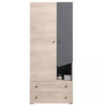 DIAMANTE-133 Eiche Kleiderschrank mit 2 Türen