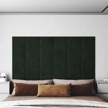 Panneaux muraux Velours 30x30 cm 12 pcs Vert foncé 1,08 m²