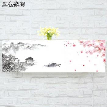 Wall-Mounted Air Conditioner Decorative Hood 74-105 x 30 x 20cm Plum Blossom Design