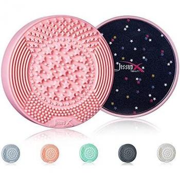 Rosa Jessup Pinselreiniger 2-in-1 – Trocken‑ und Nasswäsche, Silikonbeutel, Schwamm