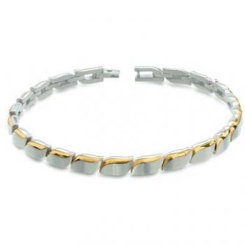 Boccia Armband 21 cm Zilver-Goudkleurig Titanium