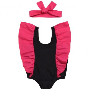 Ruffled Floral Swimwear with Headband