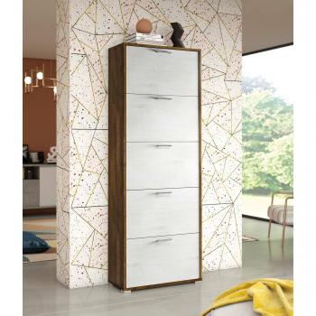 Portascarpe DMORA Moderno 5 Ante in Rovere Scuro