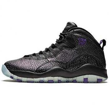 Nike Air Jordan Retro 10 Men's Basketball Shoes Black Fierce Purple 7 UK (41 EU)