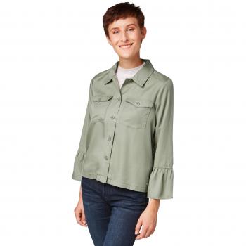 Tom Tailor Bluse Damen „Greengold“ – Glockenärmige Denim‑Bluse