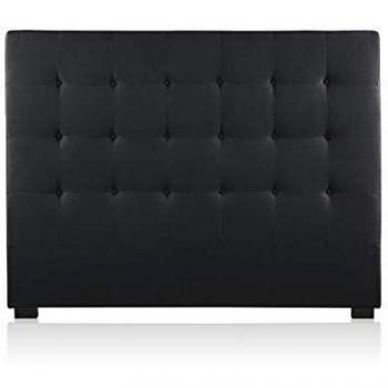 Tête de lit capitonnée Premium Tissu 140cm Noir