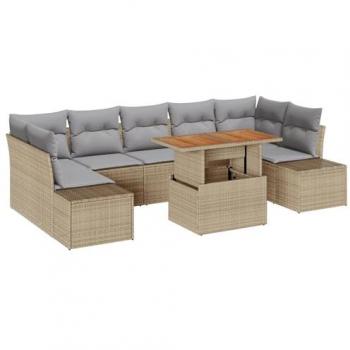 Garten‑Essset vidaXL: 8‑teilige Lounge-Gruppe in Beige und Grau