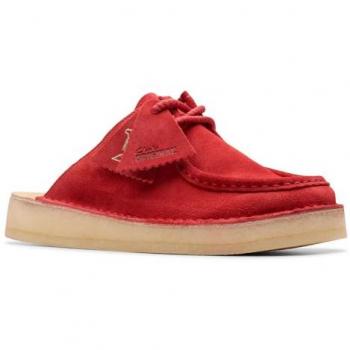 Mules en Cuir Clarks Femme Rouge