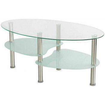 Mesa de Centro Skecten Transparent-Blanc de Vidrio Templado